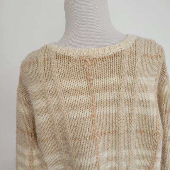 Vintage Talbots Lambswool Angora Cardigan Sweater Cream Soft Women Large - Picture 6 of 12